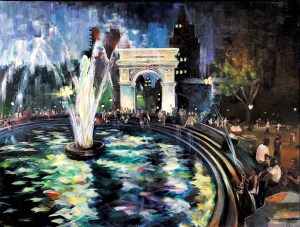 There Will Never Be Another Summer Like This 30 x 40 inches Acrylic on canvas Sarah Marris-Swann 2021 Washington Square Park on June 29, 2021. COVID restrictions had been lifted just 2 weeks prior following the first round of vaccinations, and New Yorkers reunited en masse in public parks to revel in the summertime and be together again for the first time in over a year. Meanwhile on the west coast, "unprecedented" wildfires raged, burning thousands of acres, an ominous reminder that the green summers of our childhood might someday never come again, and that while hot and smoky as this summer might be, we may never again experience another summer like this. There was a electrical, tenuous feeling of exaltation in the air, a feeling of reprieve and immense relief, overlaid with an impending sense of doom, like being in the eye of a hurricane. You can listen the song I wrote by the same title here.