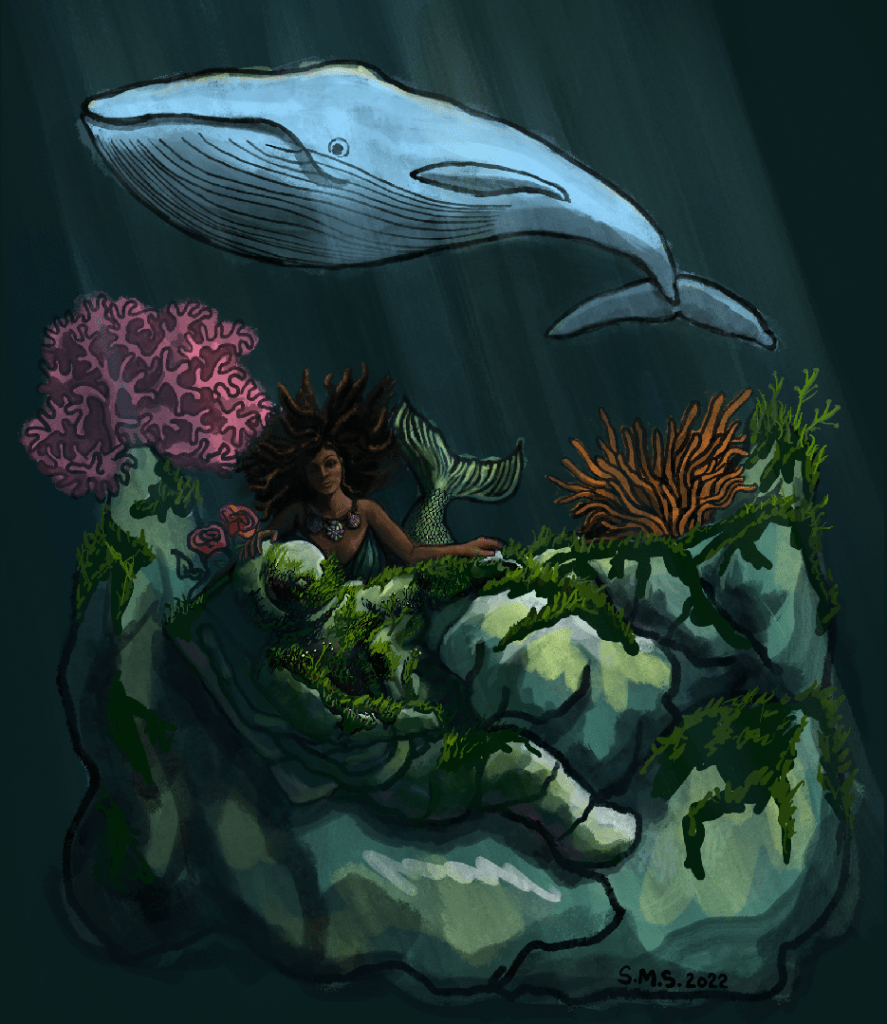 We_Were_Here_modern_mermaid_series_mermaid_whale_and_astronaut_under_the_sea